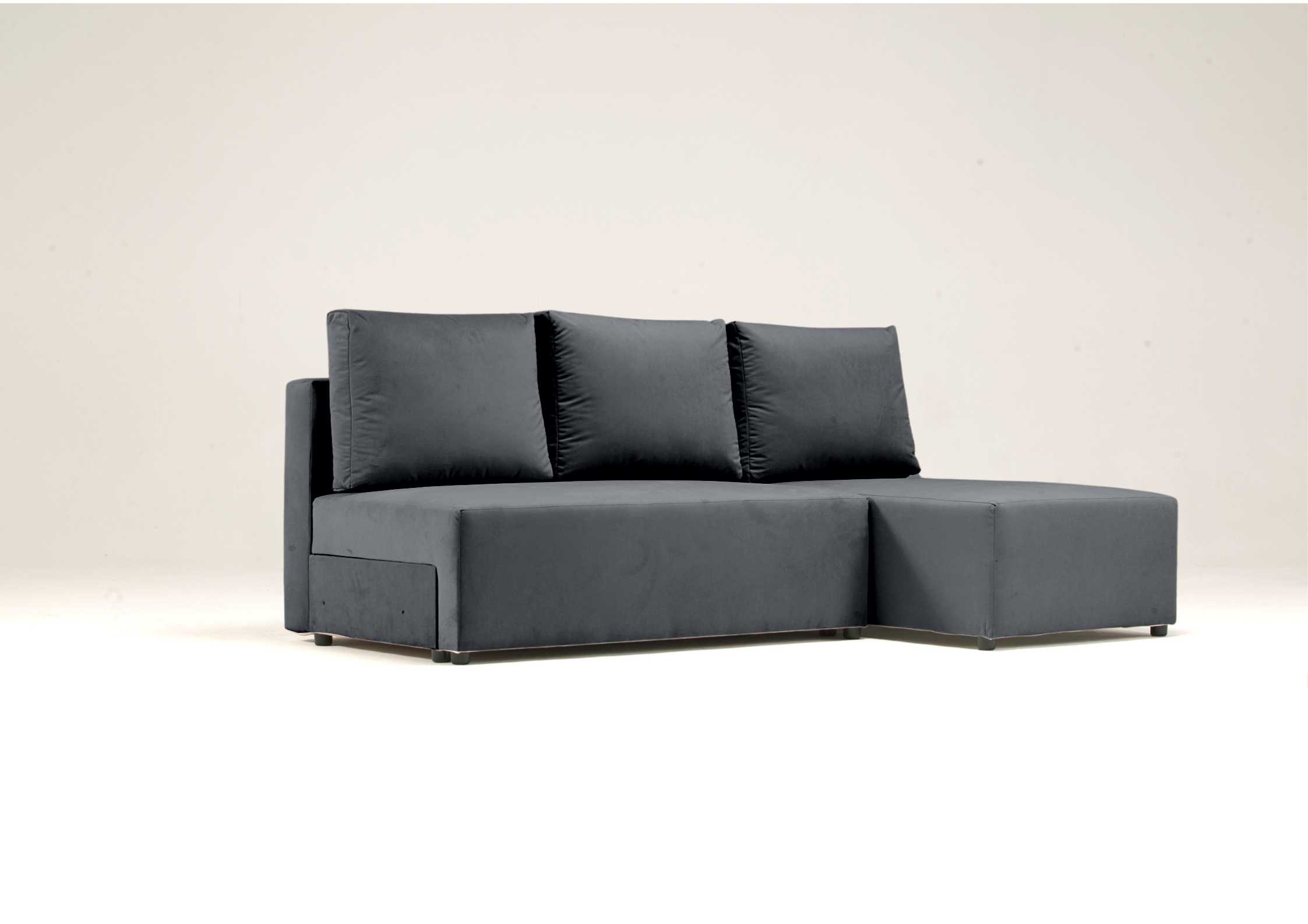 Mały narożnik 200cm rozkładany grafitowy